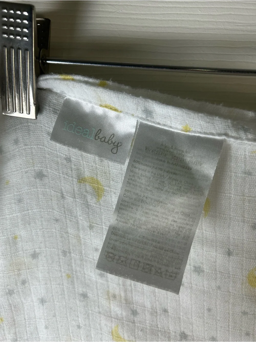 Ideal Baby by Aden + Anais Moon Stars Swaddle Blanket Yellow White Gray Muslin